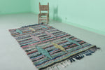 Colorful Moroccan Boucherouite Rug - 3.6 FT X 6.1 FT | Handmade Berber Carpet