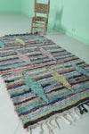 Colorful Moroccan Boucherouite Rug - 3.6 FT X 6.1 FT | Handmade Berber Carpet