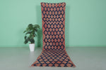 Vintage Handmade Runner Rug – 3.1 x 12.8 FT, Long Moroccan Hallway Carpet