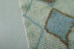 Soft Blue and Beige Moroccan Berber Rug 2.2 X 5.3 Feet - Handmade Diamond Pattern