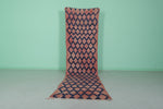 Vintage Handmade Runner Rug – 3.1 x 12.8 FT, Long Moroccan Hallway Carpet