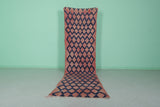 Vintage Handmade Runner Rug – 3.1 x 12.8 FT, Long Moroccan Hallway Carpet
