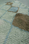 Soft Blue and Beige Moroccan Berber Rug 2.2 X 5.3 Feet - Handmade Diamond Pattern