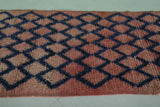 Vintage Handmade Runner Rug – 3.1 x 12.8 FT, Long Moroccan Hallway Carpet