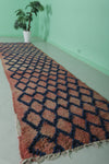 Vintage Handmade Runner Rug – 3.1 x 12.8 FT, Long Moroccan Hallway Carpet