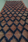 Vintage Handmade Runner Rug – 3.1 x 12.8 FT, Long Moroccan Hallway Carpet