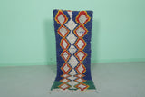 Vibrant Moroccan Berber Rug 2.1 X 5.8 Feet - Colorful Diamond Pattern Handmade