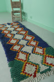 Vibrant Moroccan Berber Rug 2.1 X 5.8 Feet - Colorful Diamond Pattern Handmade