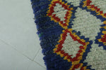 Vibrant Moroccan Berber Rug 2.1 X 5.8 Feet - Colorful Diamond Pattern Handmade