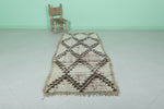 Handwoven Moroccan Berber Rug - Vintage Diamond Design | 2.8 X 6.7 Feet