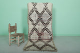 Handwoven Moroccan Berber Rug - Vintage Diamond Design | 2.8 X 6.7 Feet