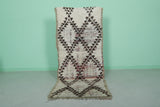 Handwoven Moroccan Berber Rug - Vintage Diamond Design | 2.8 X 6.7 Feet