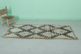 Handwoven Moroccan Berber Rug - Vintage Diamond Design | 2.8 X 6.7 Feet