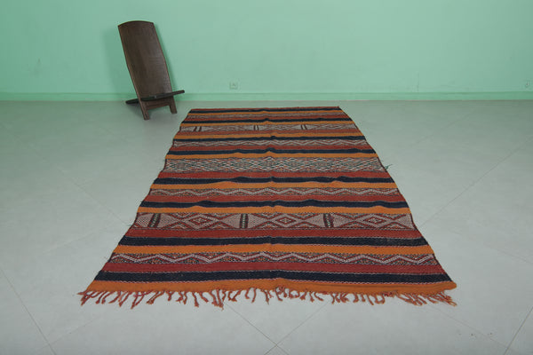 Vintage Moroccan Kilim Rug Handwoven 5.2 FT X 8.8 FT – Bohemian Home Decor
