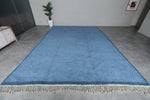 Handwoven Moroccan Rug – Elegant Blue Design - Wool Rug