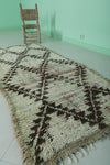 Handwoven Moroccan Berber Rug - Vintage Diamond Design | 2.8 X 6.7 Feet