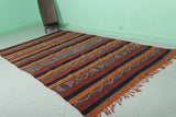 Vintage Moroccan Kilim Rug - Handwoven 5.2 FT X 8.8 FT | Bohemian Home Decor