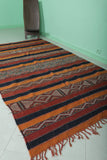 Vintage Moroccan Kilim Rug - Handwoven 5.2 FT X 8.8 FT | Bohemian Home Decor