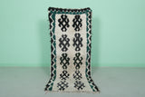 Traditional Moroccan Berber Rug - 2.5 x 5.9 ft Bold Black and Green Pattern