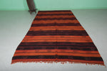 Large Vintage Moroccan Kilim Rug 6.4 x 12.2 FT – Striped Handwoven Design