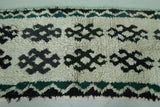 Traditional Moroccan Berber Rug - 2.5 x 5.9 ft Bold Black and Green Pattern