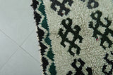 Traditional Moroccan Berber Rug - 2.5 x 5.9 ft Bold Black and Green Pattern