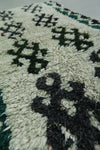 Traditional Moroccan Berber Rug - 2.5 x 5.9 ft Bold Black and Green Pattern