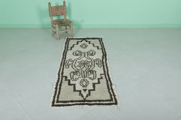 Handwoven Moroccan berber rug - ivory & brown | Authentic artisan