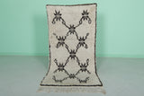 Handwoven Moroccan Rug 2.7 x 5.8 FT | Black & White Pattern