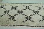 Handwoven Moroccan Rug 2.7 x 5.8 FT | Black & White Pattern