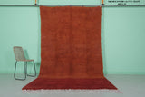 Handmade Moroccan Rug - 6.1 x 10.3 ft Orange and Red Wool Rug