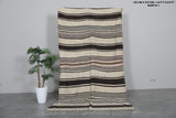 Handwoven Moroccan Rug - 4.9 FT X 8.8 FT - Natural Striped Design