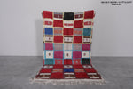 3.4 FT x 5.9 FT Colorful Handmade Moroccan Azilal Carpet - Patchwork Design