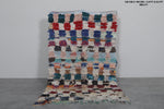 Colorful Boucherouite Moroccan Rug - 3.9 x 6.5 FT | Handmade Hallway Runner
