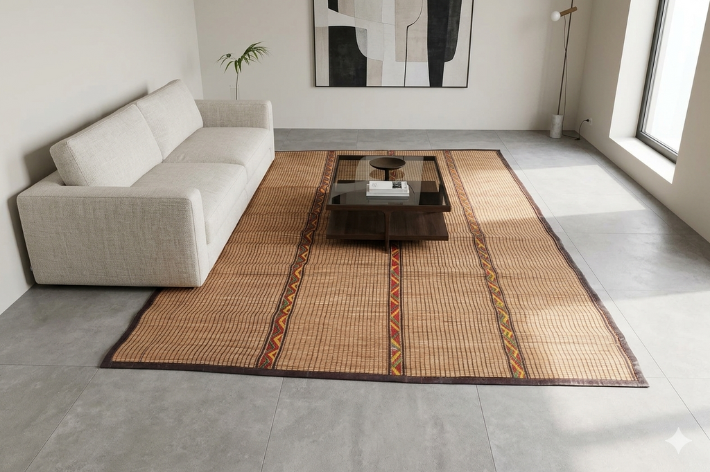 Vintage handmade tuareg rug 6.2 X 9.6 Feet