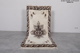 Small Berber Moroccan Runner Rug – 2.7 FT X 6.3 FT | Elegant Brown & Cream Pattern