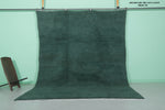 8 x 9.8 ft Moroccan Beni Ourain Rug - Deep Green Wool with Minimalist Charm