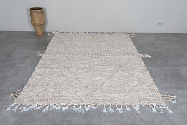 Moroccan flatwoven rug in cream & beige - Custom size