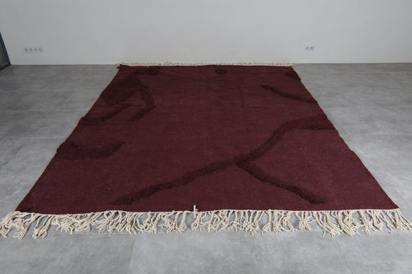 Custom burgundy flatwoven rug - Rich color & artisan texture