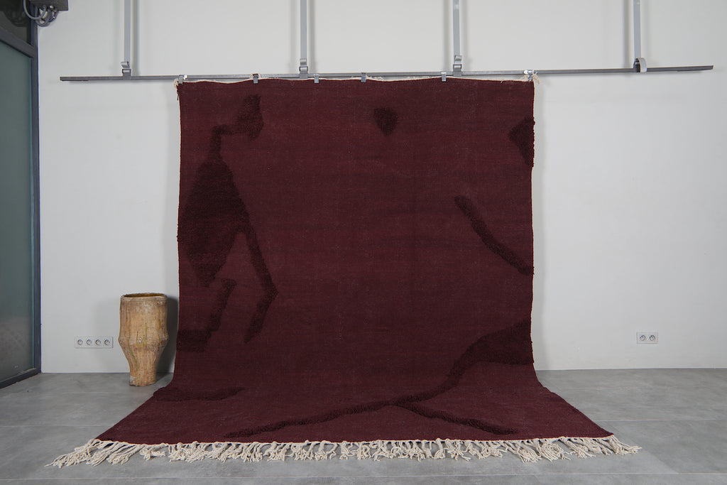 Custom burgundy flatwoven rug - Rich color & artisan texture