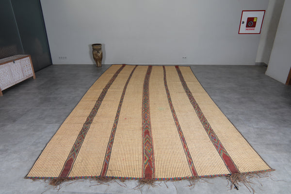 Large tuareg tug - Beige handwoven desert mat - 8.6 FT X 16 FT