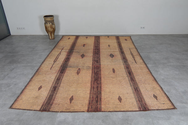Tuareg rug - Handwoven reed mat - 7.4 FT X 11.3 FT