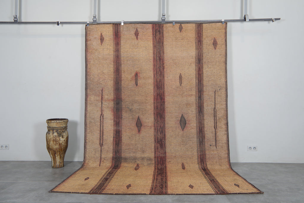 Tuareg rug - Handwoven reed mat - 7.4 FT X 11.3 FT