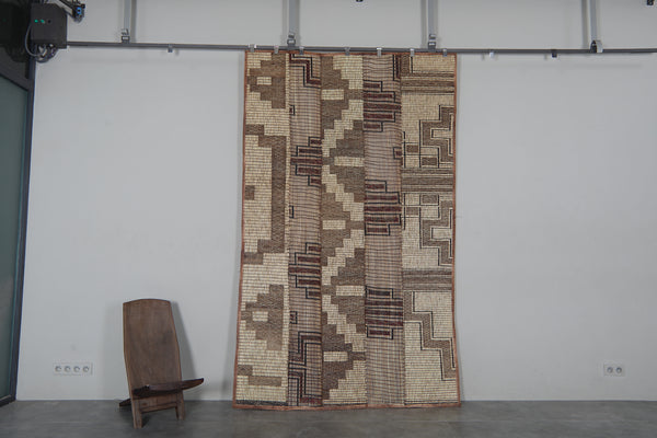 African Tuareg mat 5.5 x 8.9 feet vintage area rug - African rug - Tuareg rug