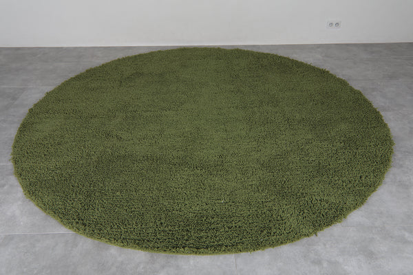Round green shag rug - Soft & plush - Custom wool size