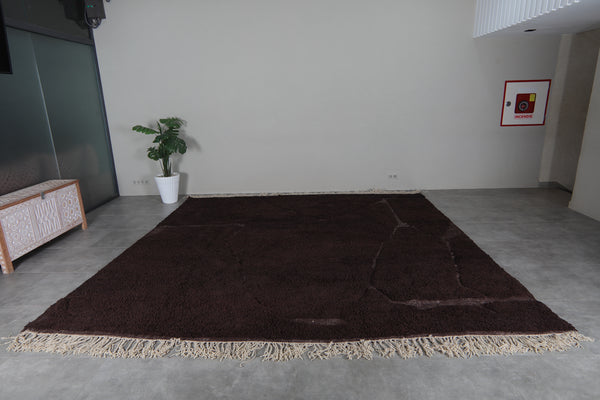 Custom dark brown Moroccan rug - Subtle geometric design