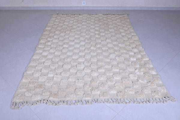 Moroccan Beige checkered rug - Checkered rug - Wool rug