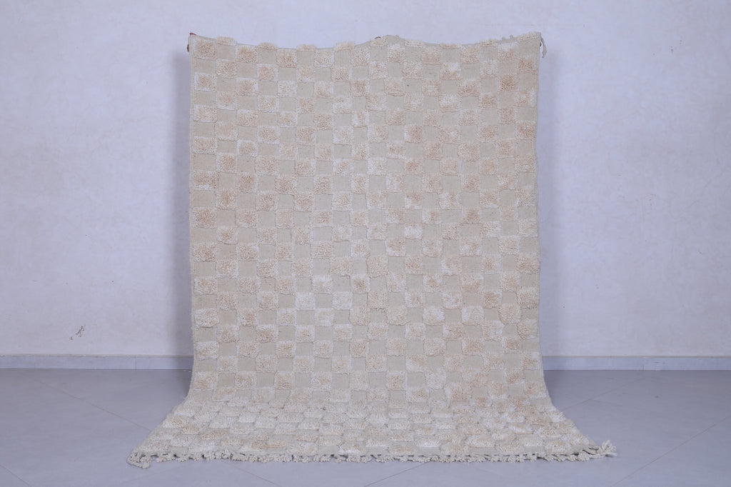 Moroccan Beige checkered rug - Checkered rug - Wool rug