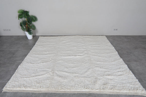 Cream beni ourain rug - Plush Moroccan wool - 8.2 FT X 8 FT