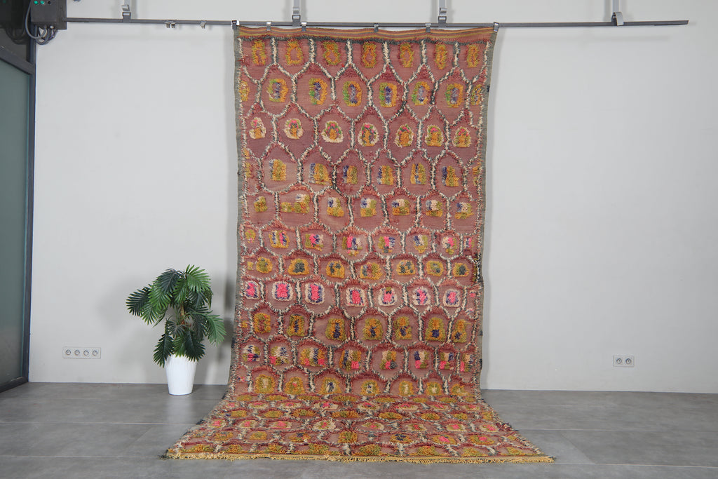 Vintage Moroccan rug - Pink berber shag - 6.1 FT X 13.8 FT